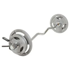 Mirafit Olympic Curl Bar & 20kg Tri Grip Weight Set