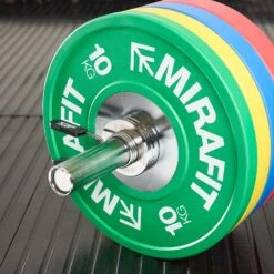 Mirafit Olympic Fractional Plates Set -Fitness Promotion Store Mirafit Olympic Fractional Plates onto Olympic Barbell
