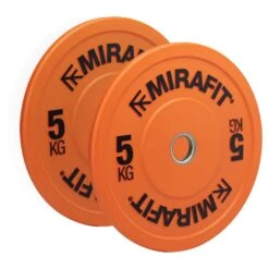 Mirafit Olympic Bumper Plates -Fitness Promotion Store Mirafit Orange Bumper Plates 5kg