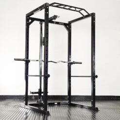 Mirafit Rackable Olympic EZ Curl Bar -Fitness Promotion Store Mirafit Rackable Olympic EZ Curl Bar on Power Cage