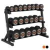 Mirafit Rubber Dumbbell Set & 3 Tier Weight Rack