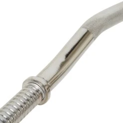 Mirafit Standard 1" Spinlock EZ Curl Bar -Fitness Promotion Store Mirafit Standard 1 Inch Spinlock EZ Curl Bar Silver Close Up View Showing Knurling
