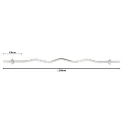Mirafit Standard 1" Spinlock EZ Curl Bar -Fitness Promotion Store Mirafit Standard 1 Inch Spinlock EZ Curl Bar Silver Measurements