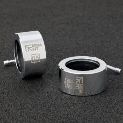 Mirafit Metal Barbell Collars -Fitness Promotion Store Mirafit Steel Compression Collars on Gym Mats