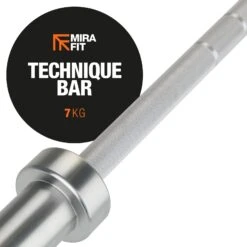 Mirafit 7kg 6ft Olympic Technique Bar -Fitness Promotion Store Mirafit Technique Bar Silver knurling 1