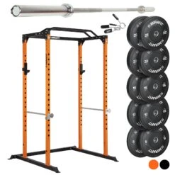 Mirafit M100 Power Rack With Barbell And Weights Set