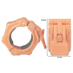 Mirafit Gen II 2" Olympic Weight Bar Quick Release Collars -Fitness Promotion Store Orange Mirafit Gen III QR Collar Measurements 1