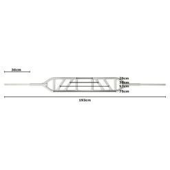 Mirafit Standard Swiss Bar -Fitness Promotion Store Overhead View of Mirafit Multi Grip Standard Swiss Bar Measurements