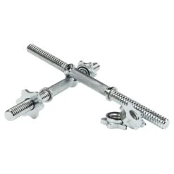 Mirafit 18" Spinlock Dumbbell Bars - Silver