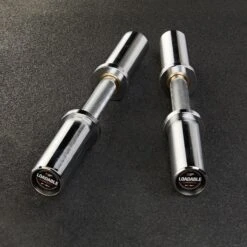 Mirafit Loadable Dumbbell Bars -Fitness Promotion Store Pair of Mirafit 5kg Olympic Dumbbell Bars on gym mats 1