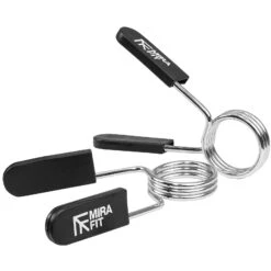 Mirafit Olympic Barbell & Weights Set -Fitness Promotion Store Pair of Mirafit Spring Olympic Collars on a White Background 17