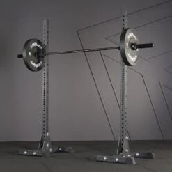 Mirafit M3 Squat Stands 13 Mirafit M3 Squat Stands -Fitness Promotion Store Racked Barbell on Black Mirafit M3 Squat Stand 1