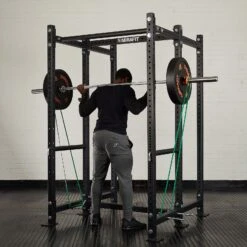 Mirafit M3 Resistance Band Pegs -Fitness Promotion Store Resistance Band Squats in Mirafit M3 Power Rack