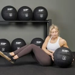 Mirafit Large 14" Medicine Wall Ball -Fitness Promotion Store Russian Twist with Mirafit Stitched Medicine Wall Ball