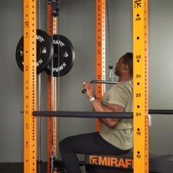 Mirafit M4 Pin Pipe Spotters -Fitness Promotion Store Seated Pulldown With M4 Cable Pulley System and M3 Flat bench