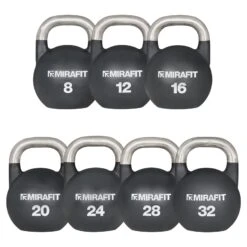 Mirafit Black Competition Kettlebell Set & Weight Rack -Fitness Promotion Store Set of Mirafit Gen II Competition Kettlebells