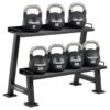 Mirafit Black Competition Kettlebell Set & Weight Rack