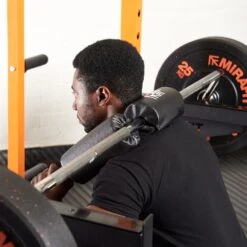 Mirafit 7ft Olympic Safety Squat Bar -Fitness Promotion Store Shoulder Pads Close Up on Mirafit 7ft Olympic Safety Squat Bar