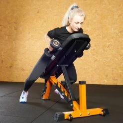 Mirafit M250 Adjustable Weight Bench 15 Mirafit M250 Adjustable Weight Bench -Fitness Promotion Store Woman Performing Prone Row using Mirafit Orange M250 Adjustable Weight Bench 1
