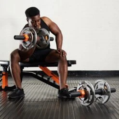 Mirafit Axle Style Thick Grip Olympic Dumbbell Bars - Black 13 Mirafit Axle Style Thick Grip Olympic Dumbbell Bars - Black -Fitness Promotion Store bicep curls using mirafit thick grip dumbbell bars