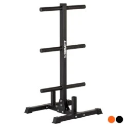 Mirafit Olympic Weight Tree With Bar Stand -Fitness Promotion Store black mirafit olympic weight plate tree and bar stand 1