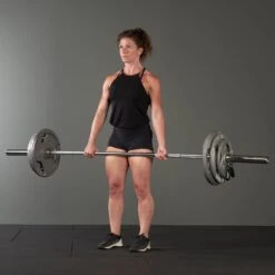 Mirafit Olympic Bar & Cast Iron Weight Plates Set -Fitness Promotion Store deadlift with Mirafit 7ft Bar Tri Plates