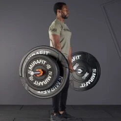 Mirafit XL 30kg Weight Plates -Fitness Promotion Store deadlift with Mirafit XL 30kg Bumper Plates
