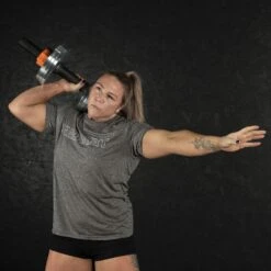 Mirafit Axle Style Thick Grip Olympic Dumbbell Bars - Black 12 Mirafit Axle Style Thick Grip Olympic Dumbbell Bars - Black -Fitness Promotion Store donna moore dumbbell press using mirafit axle dumbbell bar