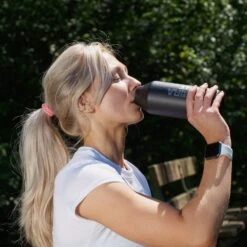 Mirafit Chilly's Drink Bottle -Fitness Promotion Store drinking from Mirafit Chillys Drink Bottle 1