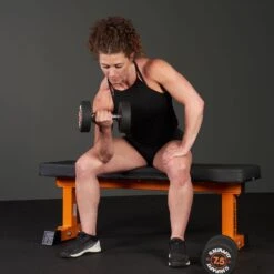 Mirafit M2 Flat Weight Bench -Fitness Promotion Store dumbbell curl on Mirafit M2 Flat Weight Bench