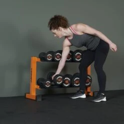 Mirafit Rubber Dumbbells With Rack - 5kg To 25kg Set -Fitness Promotion Store dumbbell from orange mirafit dumbbell rack 1