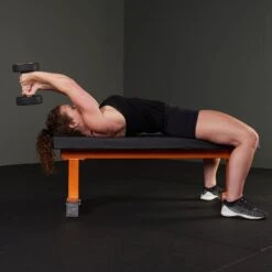 Mirafit M2 Flat Weight Bench -Fitness Promotion Store dumbbell skull crusher on Mirafit M2 Flat Weight Bench