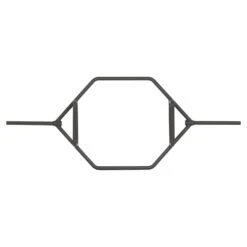 Mirafit Black 1" Standard Trap Bar -Fitness Promotion Store flat view mirafit black 1 inch standard trap bar