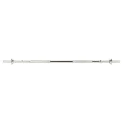 Mirafit 4ft Standard 1" Spinlock Bar -Fitness Promotion Store front view silver mirafit 4ft standard 1 inch spinlock bar