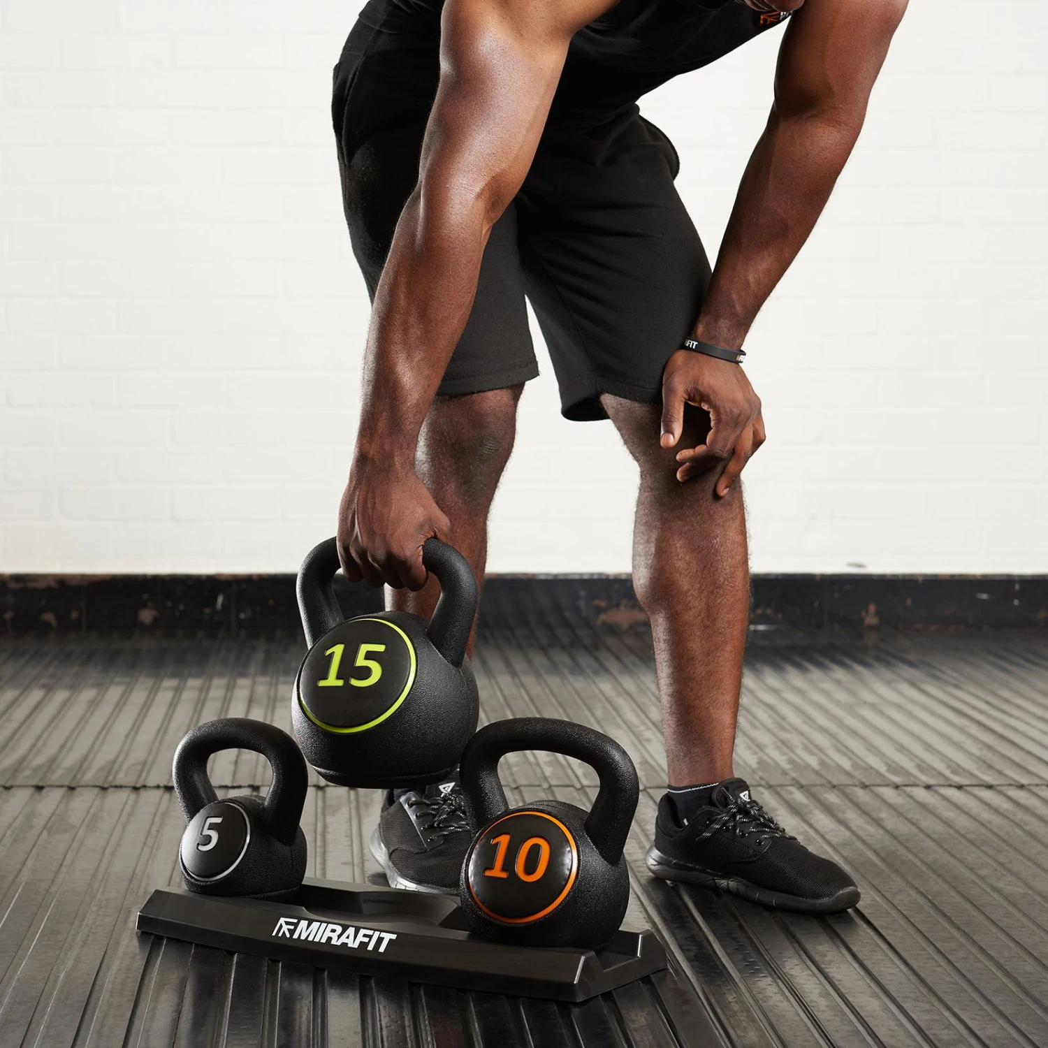 Mirafit 3pce Kettlebell Weight Set With Stand (Total 30lbs) 2 Mirafit 3pce Kettlebell Weight Set With Stand (Total 30lbs) - Image 2