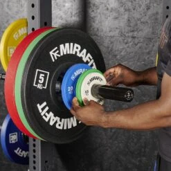 Mirafit Fractional Change Plates -Fitness Promotion Store loading Mirafit Olympic Fractional Change Plates on barbell