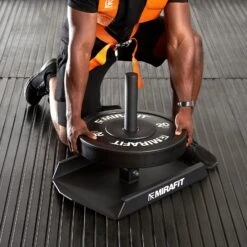 Mirafit Weight Drag Sled & Harness -Fitness Promotion Store loading mirafit m1 weight drag sled with bumper plates