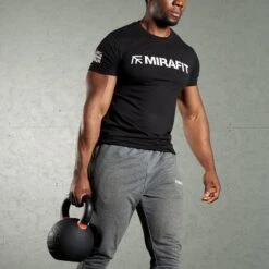 Mirafit Muscle Fit T-Shirt - Black -Fitness Promotion Store man execising in black Mirafit Muscle Fit T Shirt