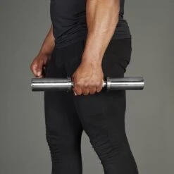 Mirafit Loadable Dumbbell Bars -Fitness Promotion Store man holding Mirafit 5kg Olympic Dumbbell Bar