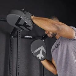 Mirafit Leather Boxing Gloves And Mitts -Fitness Promotion Store man wearing Mirafit Leather Boxing Mitts