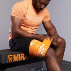 Mirafit Floss Bands -Fitness Promotion Store mirafit 1.3mm x 10cm floss band wrapped around leg