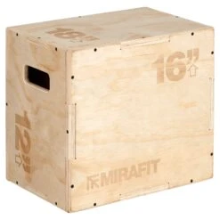 Mirafit 3in1 Wooden Plyo Jump Box - 18" X 16" X 12"