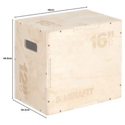 Mirafit 3in1 Wooden Plyo Jump Box - 18" X 16" X 12" -Fitness Promotion Store mirafit 3in1 wooden plyo jump box 18x16x12 measurements