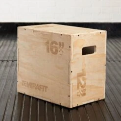 Mirafit 3in1 Wooden Plyo Jump Box - 18" X 16" X 12" -Fitness Promotion Store mirafit 3in1 wooden plyo jump box 18x16x12 on gym mat