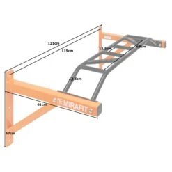 Mirafit Multi Grip Wall Mounted Pull Up Bar -Fitness Promotion Store mirafit black orange multi grip pull up bar measurements