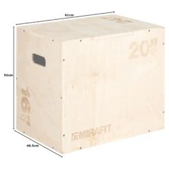 Mirafit 3in1 Wooden Plyo Jump Box - 24" X 20" X 16" -Fitness Promotion Store mirafit wooden plyo box 24x20x16 measurements 1