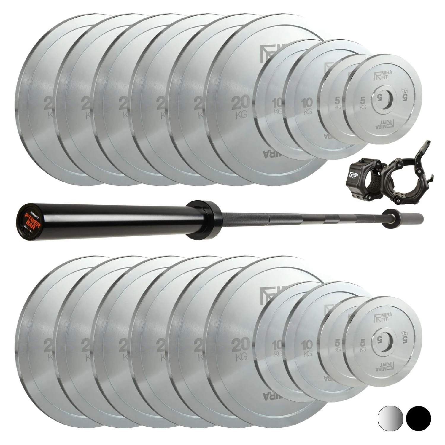 Mirafit 20kg Powerlifting Bar & Plates Set 3 Mirafit 20kg Powerlifting Bar & Plates Set - Image 3