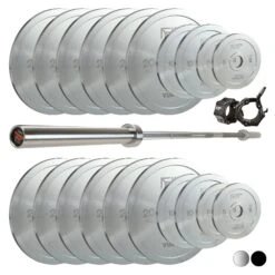 Mirafit 20kg Powerlifting Bar & Plates Set 13 Mirafit 20kg Powerlifting Bar & Plates Set -Fitness Promotion Store powerlifting bar and weight plates 300KG chrome 1