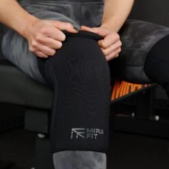 Mirafit 7mm Knee Sleeves -Fitness Promotion Store pulling on Mirafit Knee Sleeves 11