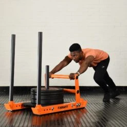 Mirafit M3 Weight Sled Double Lower Handle Attachment 18 Mirafit M3 Weight Sled Double Lower Handle Attachment -Fitness Promotion Store pushing mirafit m3 weight sled with double lower handle attachment 1